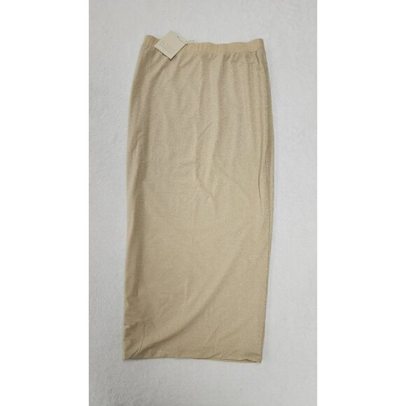 BOSSA Gold Sparkle Silhouette Kylie Body Con Maxi Skirt Large - Picture 3 of 7